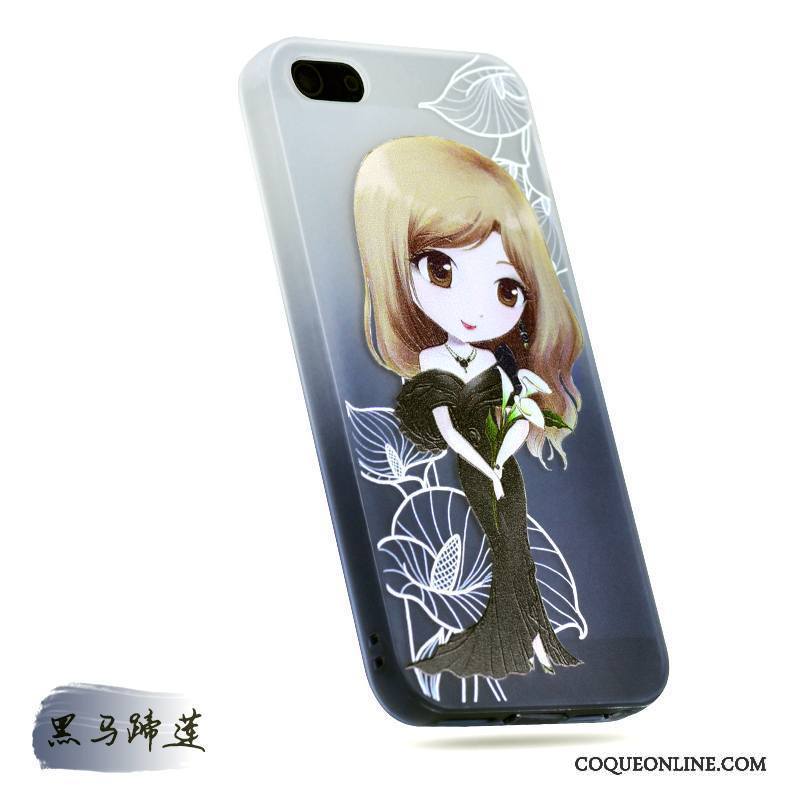 iPhone 5/5s Ornements Suspendus Dessin Animé Coque De Téléphone Fluide Doux Jaune Silicone