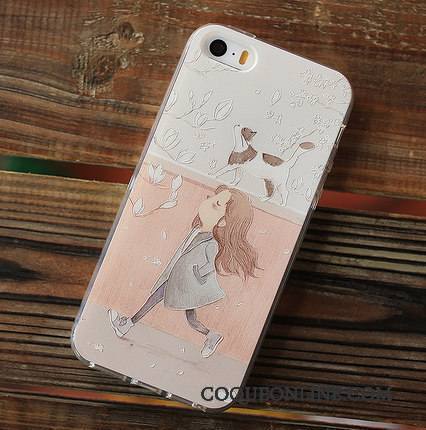 iPhone 5/5s Protection Coque Rose Silicone Étui Ornements Suspendus Fluide Doux