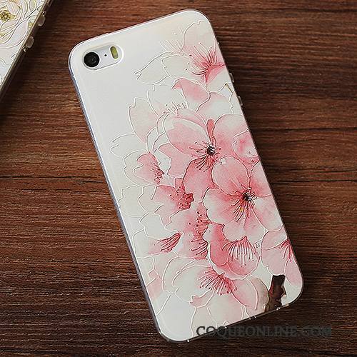 iPhone 5/5s Protection Coque Rose Silicone Étui Ornements Suspendus Fluide Doux