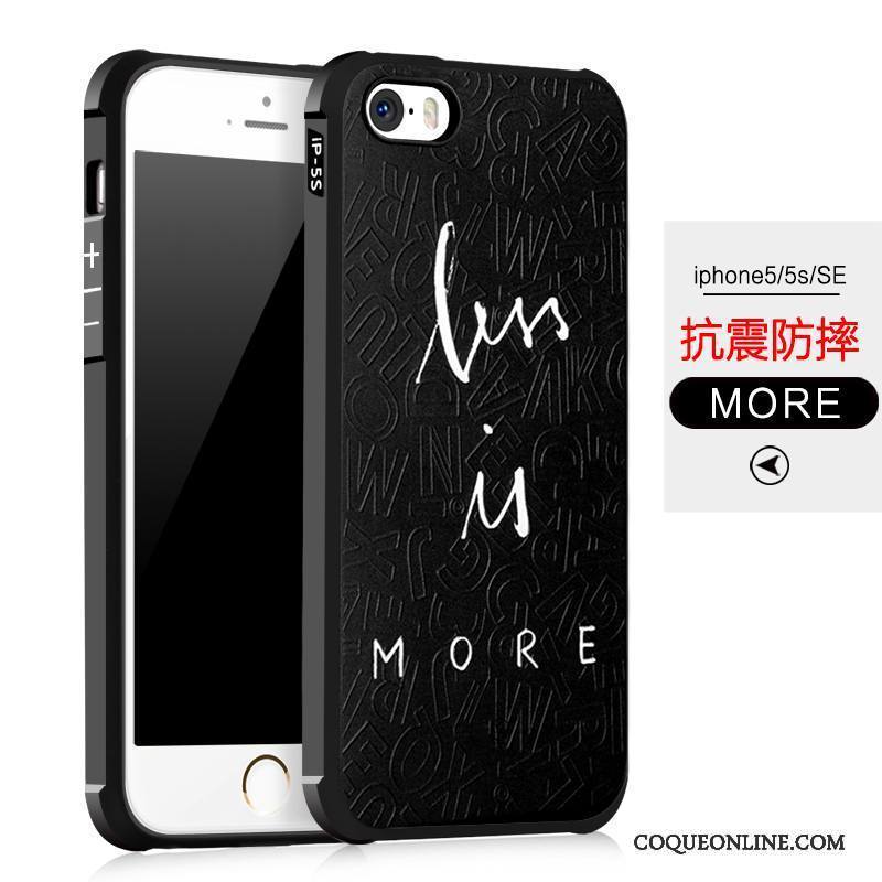 iPhone 5/5s Protection Noir Silicone Fluide Doux Incassable Coque Étui