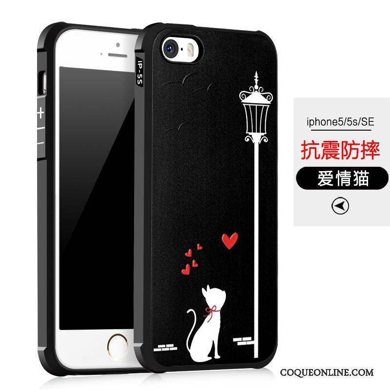 iPhone 5/5s Protection Noir Silicone Fluide Doux Incassable Coque Étui