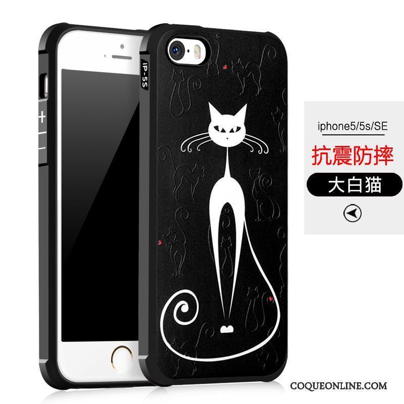 iPhone 5/5s Protection Noir Silicone Fluide Doux Incassable Coque Étui