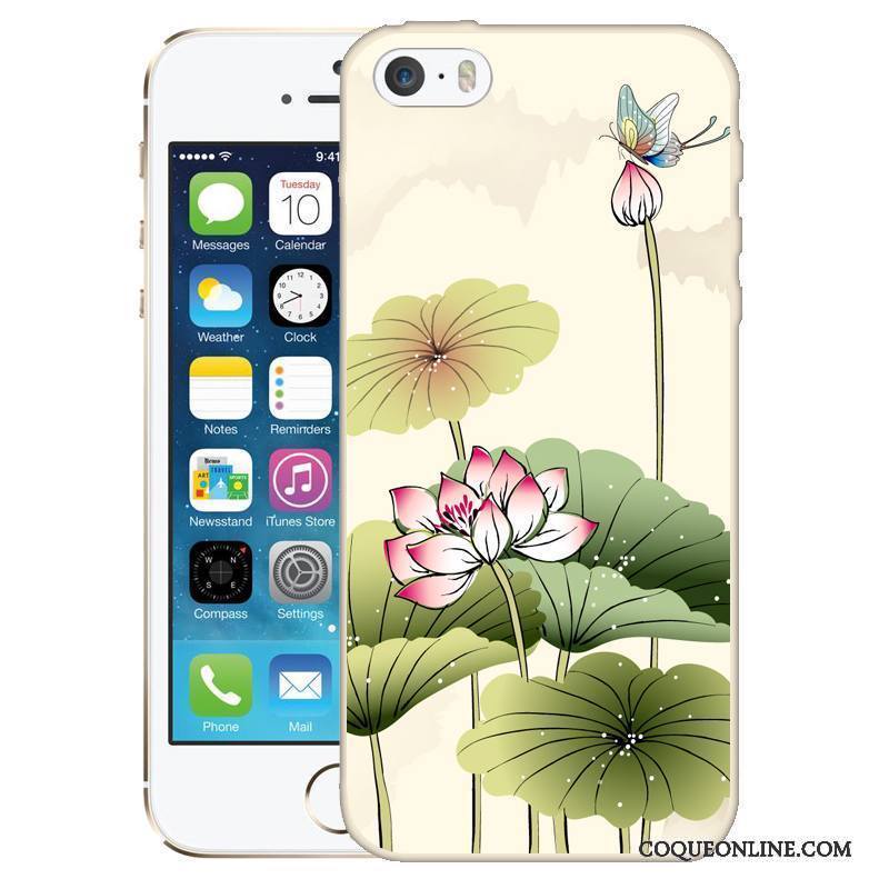 iPhone 5/5s Rose Silicone Peinture Protection Coque De Téléphone Gaufrage