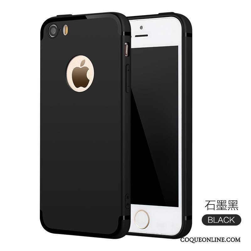 iPhone 5/5s Silicone Incassable Coque Tendance Fluide Doux Simple Noir