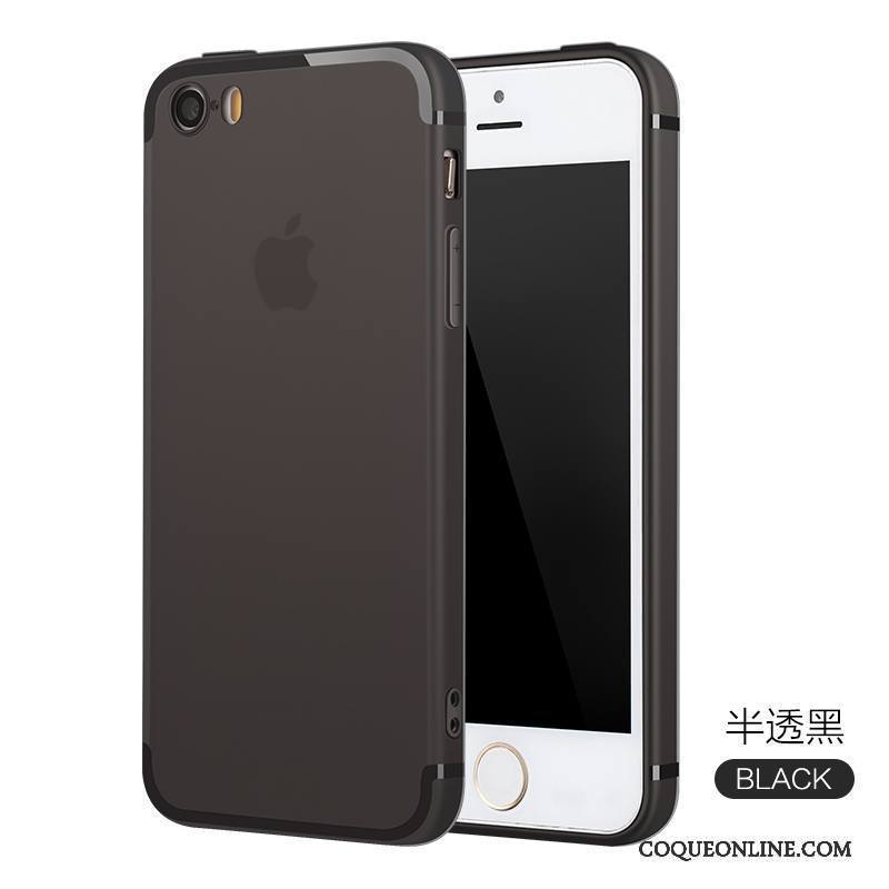 iPhone 5/5s Silicone Incassable Coque Tendance Fluide Doux Simple Noir