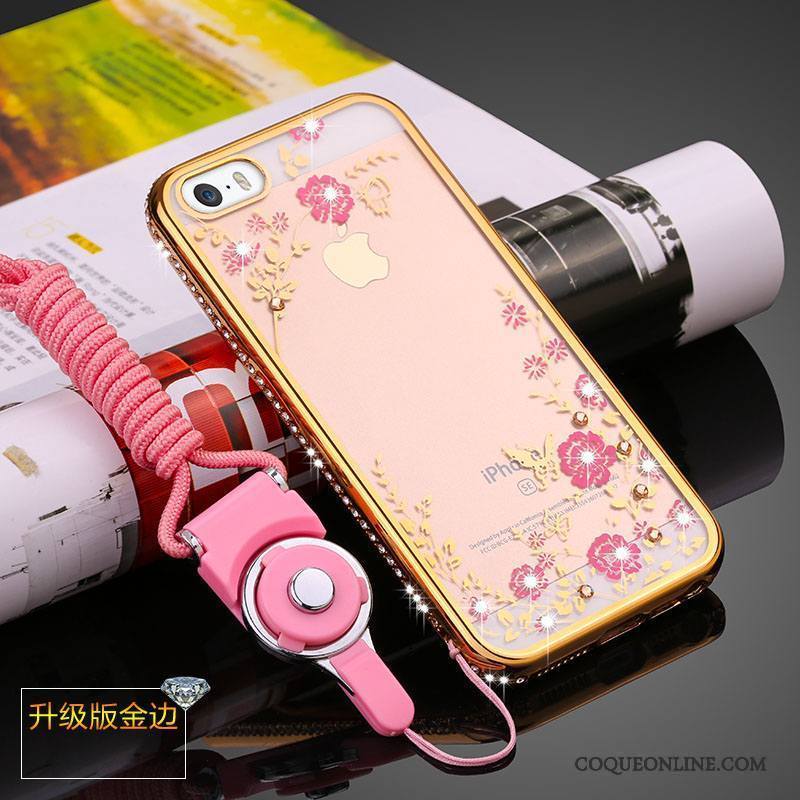 iPhone 5/5s Silicone Tendance Fluide Doux Ornements Suspendus Étui Coque De Téléphone Protection