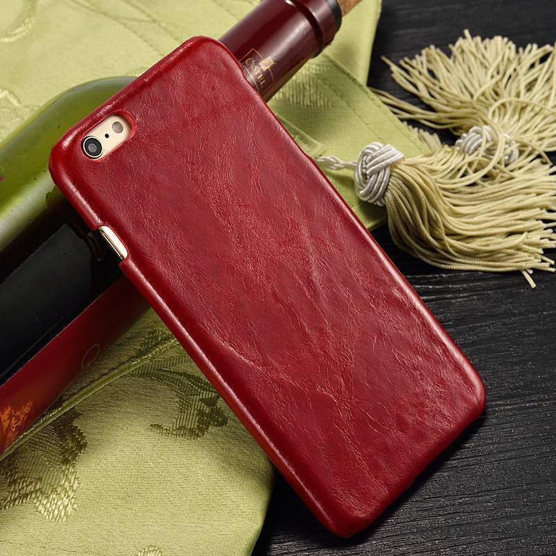 iPhone 5/5s Simple Protection Coque De Téléphone Vin Rouge Tendance Étui En Cuir Téléphone Portable