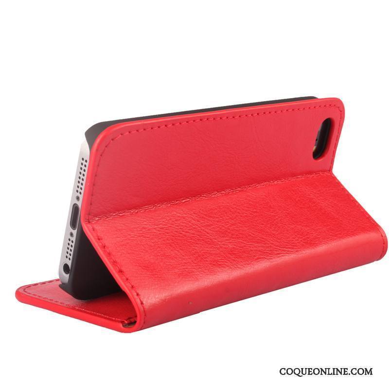 iPhone 5/5s Support Étui Coque De Téléphone Housse Rouge Modèle Fleurie Protection