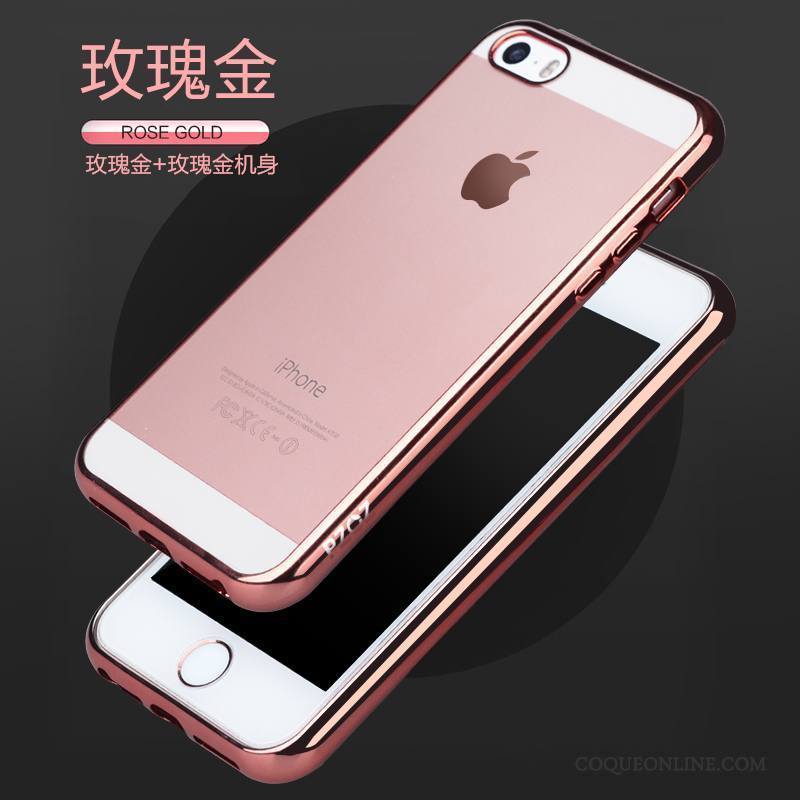 iPhone 5/5s Tout Compris Silicone Étui Incassable Or Rose Fluide Doux Coque De Téléphone