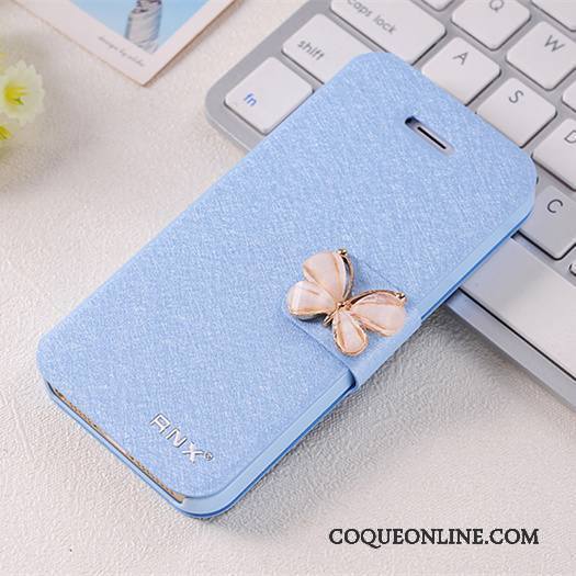 iPhone 5/5s Téléphone Portable Incassable Étui En Cuir Tout Compris Coque De Téléphone Bleu Clamshell