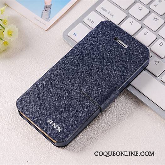 iPhone 5/5s Téléphone Portable Incassable Étui En Cuir Tout Compris Coque De Téléphone Bleu Clamshell