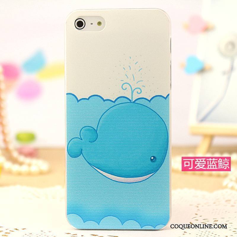 iPhone 5/5s Téléphone Portable Protection Bleu Peinture Étui Coque De Téléphone Transparent