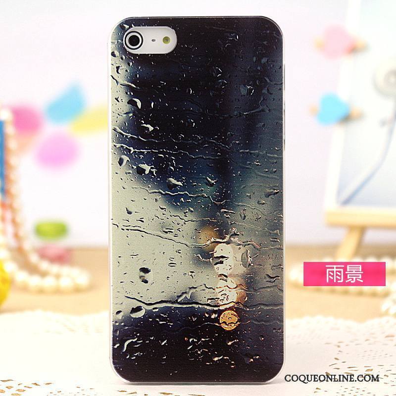 iPhone 5/5s Téléphone Portable Protection Bleu Peinture Étui Coque De Téléphone Transparent