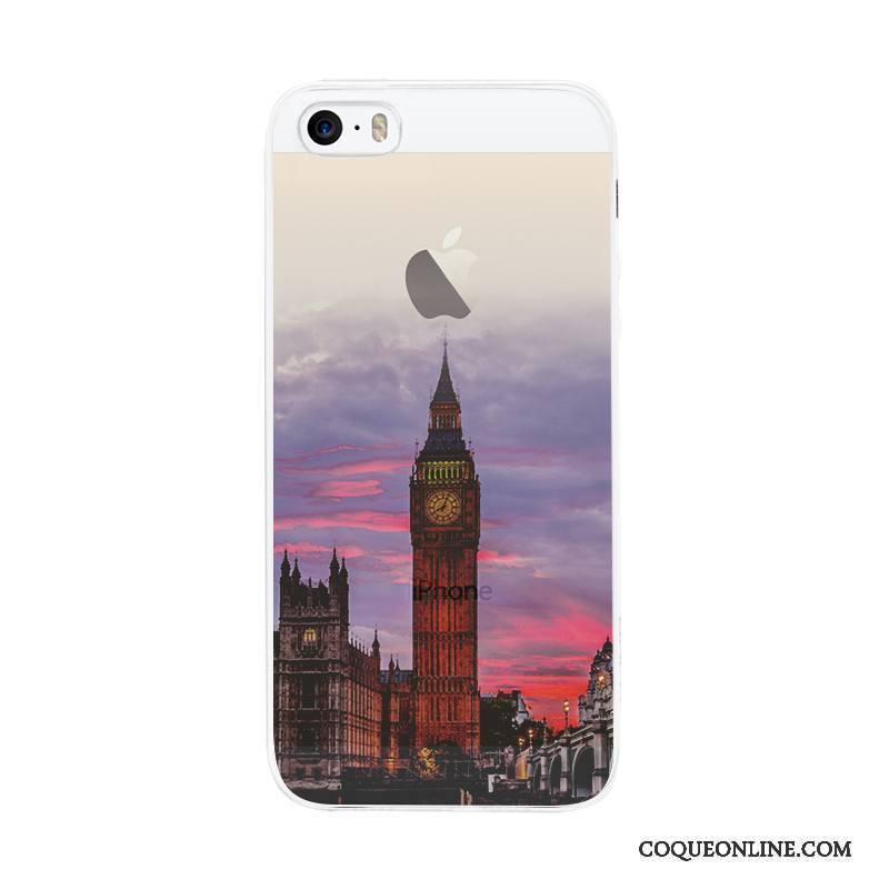 iPhone 5/5s Téléphone Portable Étui Coque De Téléphone Violet Art Simple Silicone