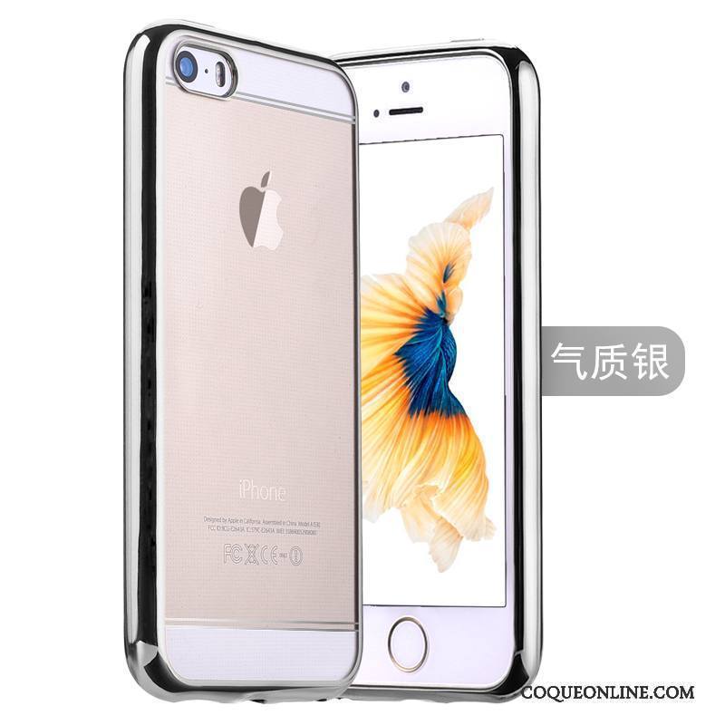 iPhone 5/5s Téléphone Portable Étui Silicone Coque De Téléphone Protection Placage Or Rose
