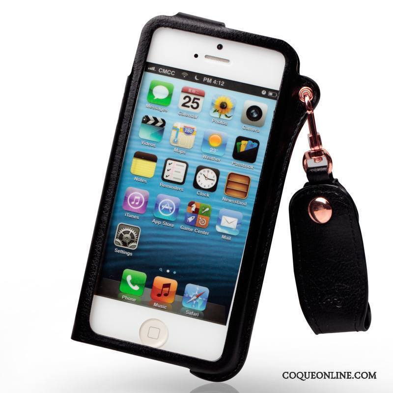 iPhone 5/5s Étui Coque Protection Téléphone Portable Mince Étui En Cuir Rose