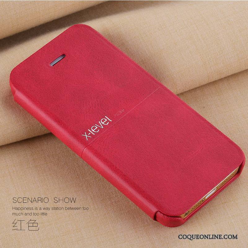 iPhone 5/5s Étui En Cuir Nouveau Très Mince Rouge Housse Protection Coque De Téléphone