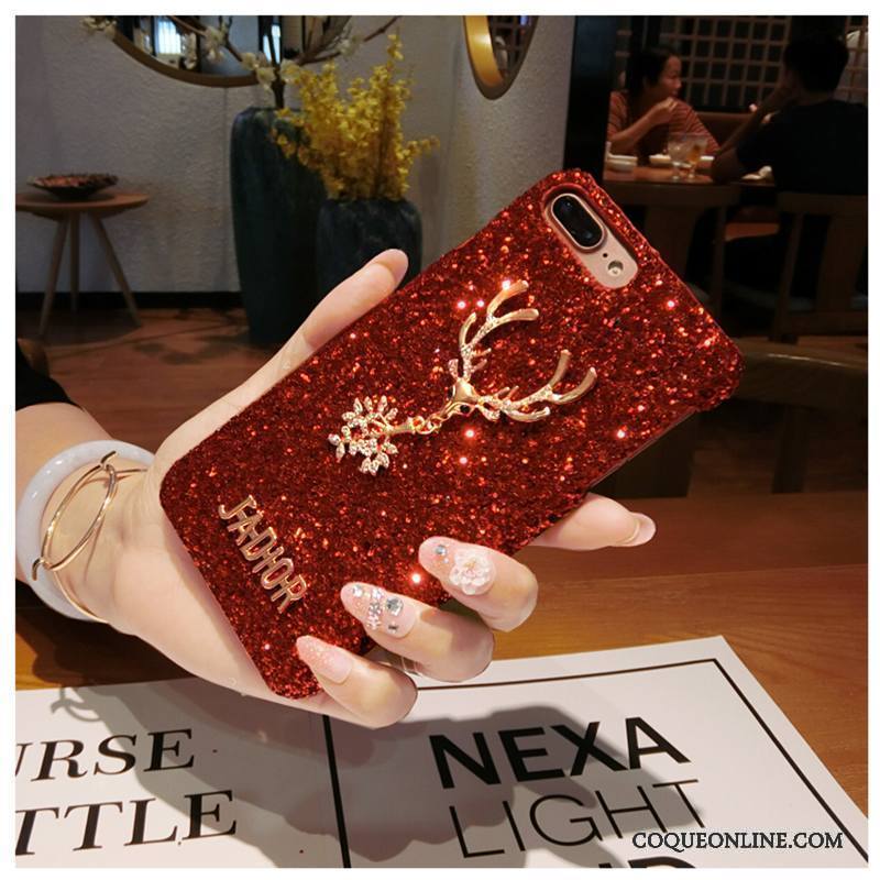 iPhone 5/5s Étui Luxe Téléphone Portable Coque De Téléphone Elk Strass Rouge