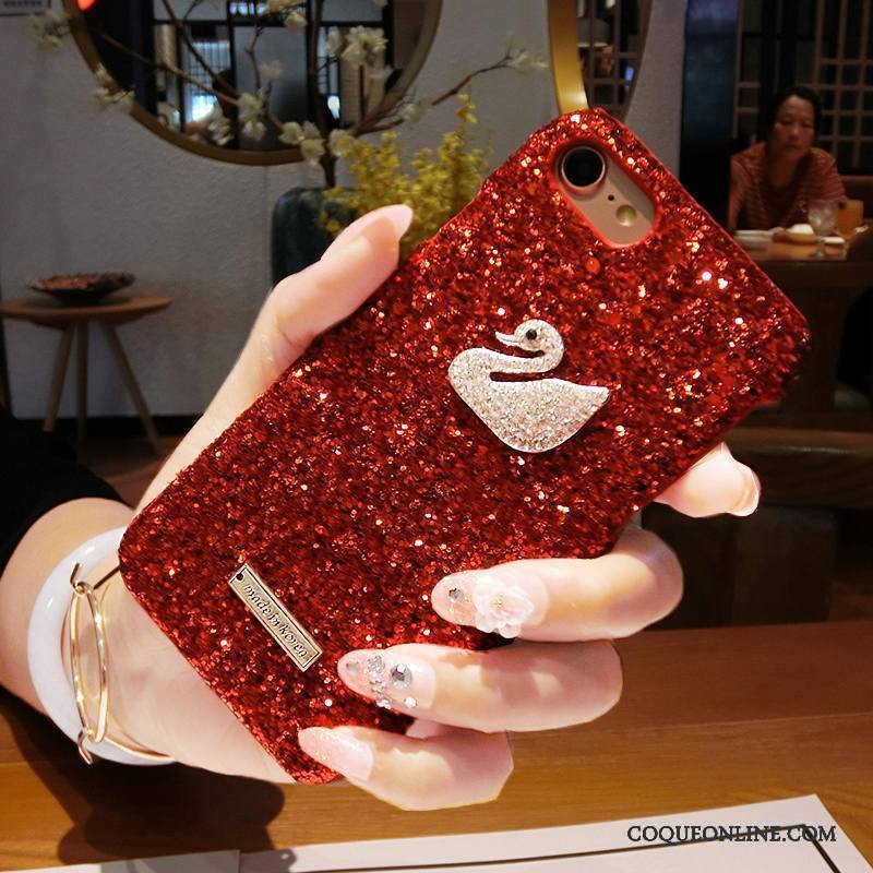 iPhone 5/5s Étui Luxe Téléphone Portable Coque De Téléphone Elk Strass Rouge