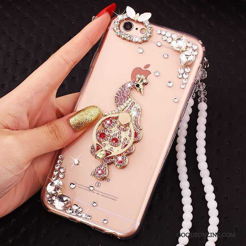 iPhone 5c Coque De Téléphone Protection Rose Cou Suspendu Fluide Doux Anneau Boucle