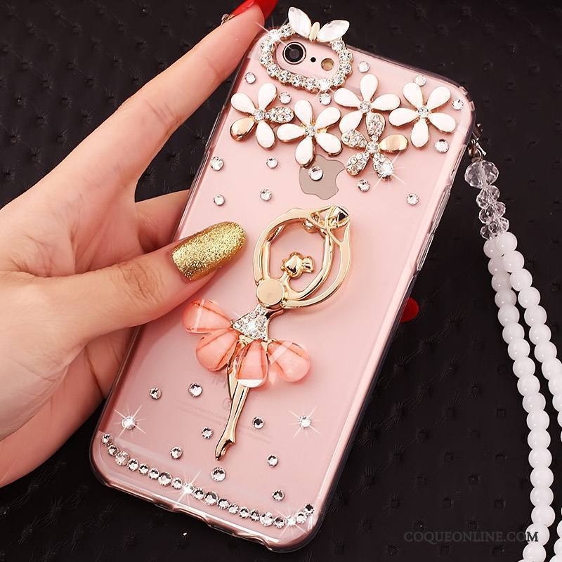 iPhone 5c Coque De Téléphone Protection Rose Cou Suspendu Fluide Doux Anneau Boucle