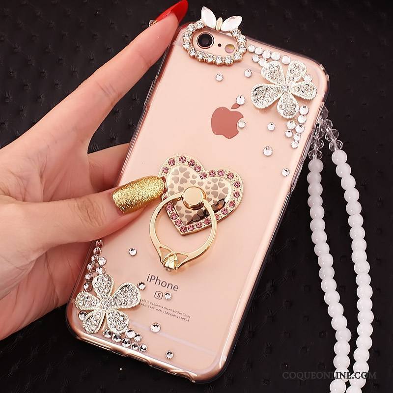 iPhone 5c Coque De Téléphone Protection Rose Cou Suspendu Fluide Doux Anneau Boucle