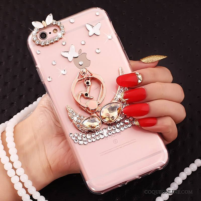 iPhone 5c Coque De Téléphone Protection Rose Cou Suspendu Fluide Doux Anneau Boucle