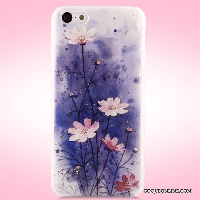 iPhone 5c Coque De Téléphone Tendance Étui Peinture Protection Difficile Violet