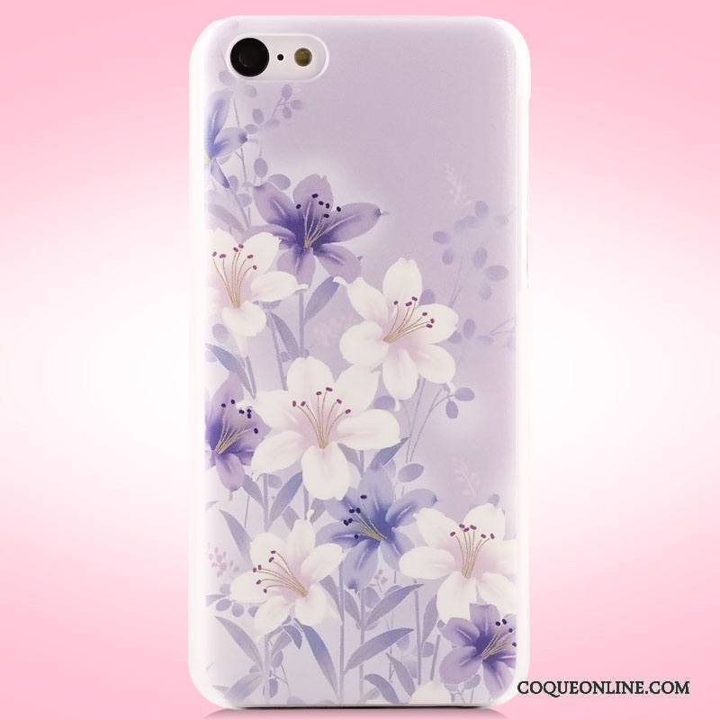 iPhone 5c Coque De Téléphone Tendance Étui Peinture Protection Difficile Violet