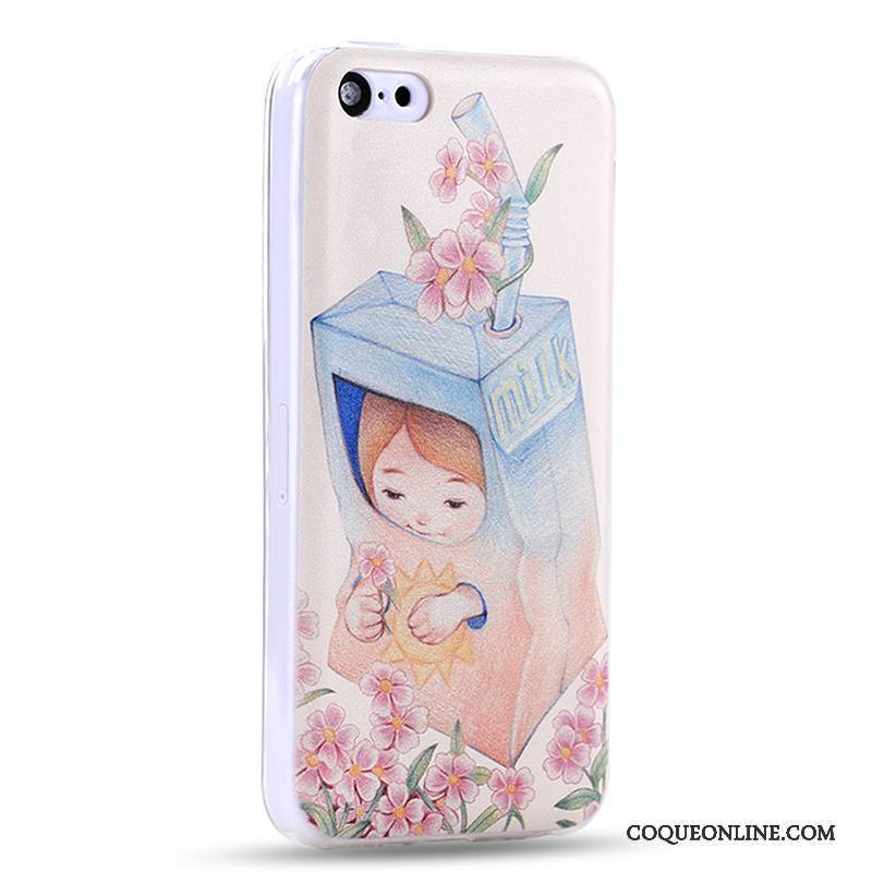 iPhone 5c Coque De Téléphone Téléphone Portable Dessin Animé Bleu Créatif Fluide Doux Silicone