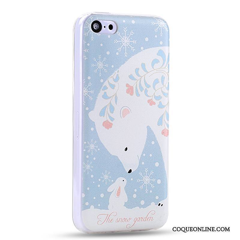 iPhone 5c Coque De Téléphone Téléphone Portable Dessin Animé Bleu Créatif Fluide Doux Silicone