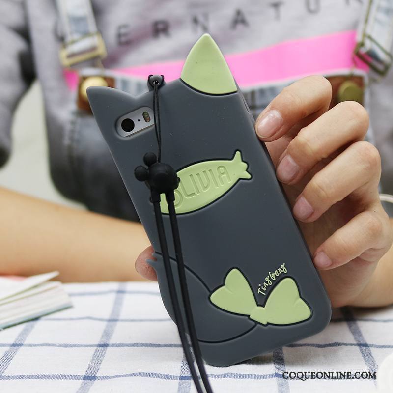 iPhone 5c Coque Incassable Violet Étui Dessin Animé Gris Créatif Tout Compris