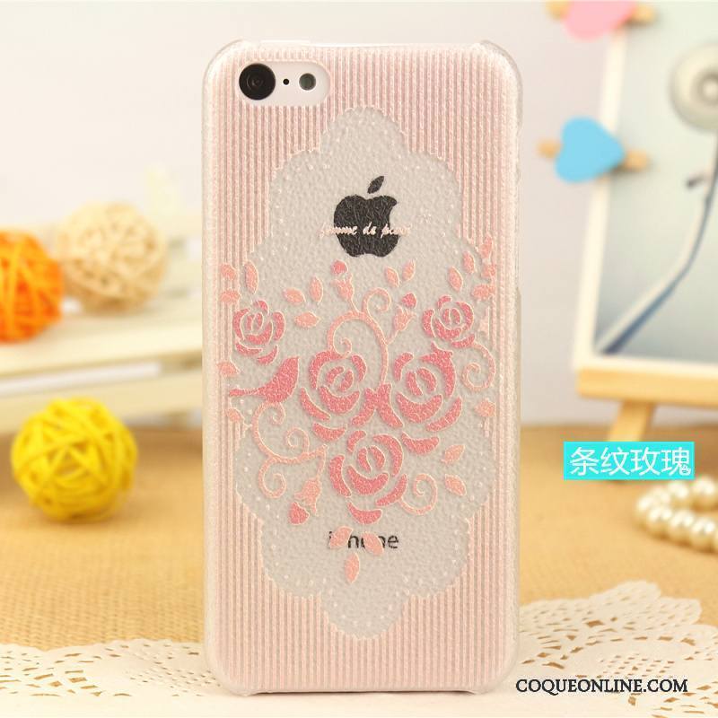 iPhone 5c Protection Très Mince Couvercle Arrière Coque De Téléphone Personnalisé Cuir Véritable Modèle Fleurie