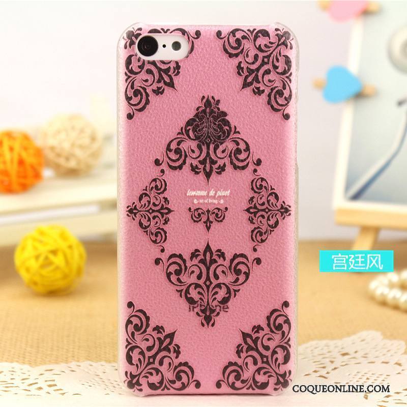 iPhone 5c Protection Très Mince Couvercle Arrière Coque De Téléphone Personnalisé Cuir Véritable Modèle Fleurie