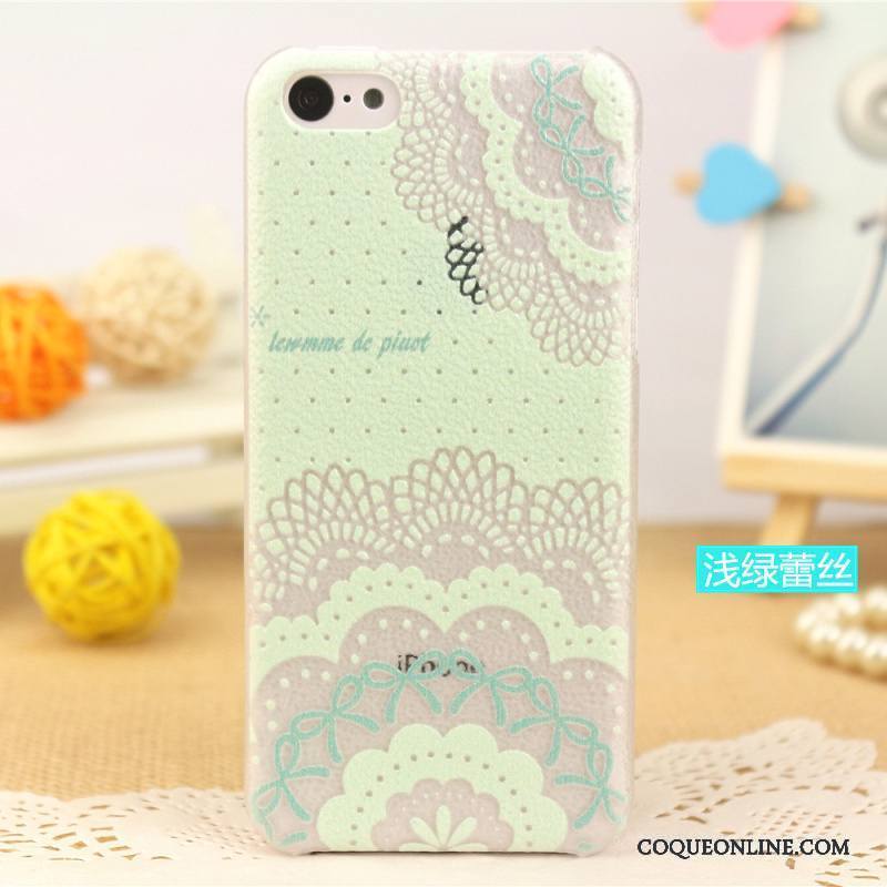 iPhone 5c Protection Très Mince Couvercle Arrière Coque De Téléphone Personnalisé Cuir Véritable Modèle Fleurie