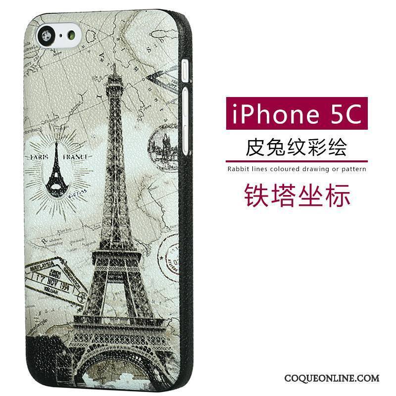 iPhone 5c Téléphone Portable Coque De Téléphone Dessin Animé Vert Cuir Modèle Fleurie Délavé En Daim