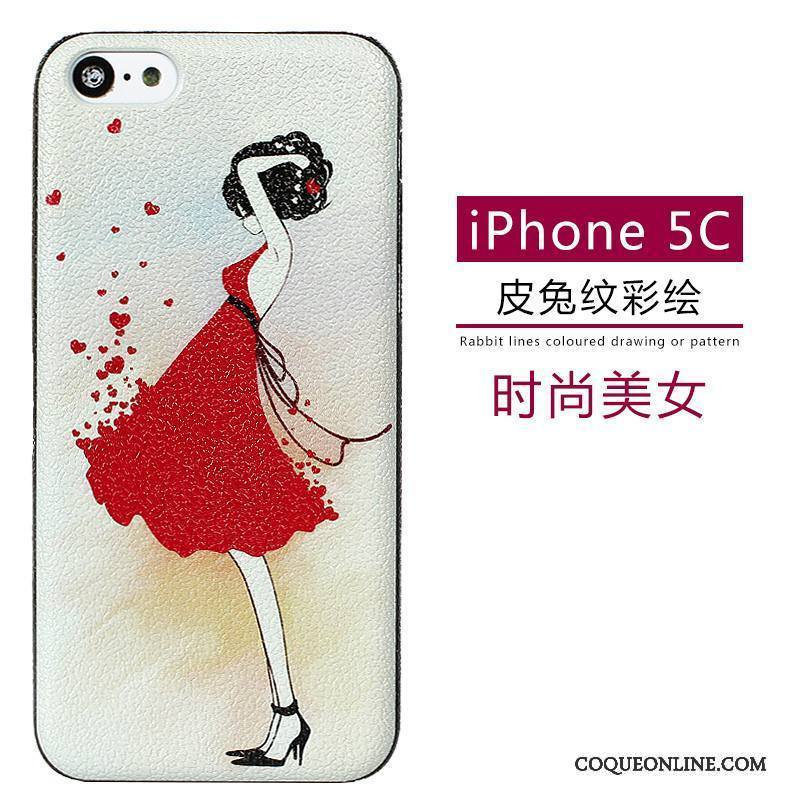 iPhone 5c Téléphone Portable Coque De Téléphone Dessin Animé Vert Cuir Modèle Fleurie Délavé En Daim