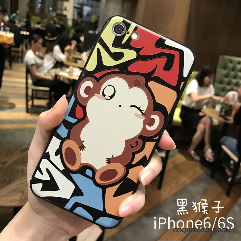 iPhone 6/6s Amoureux Tendance Incassable Super Mignon Blanc Singe Coque De Téléphone