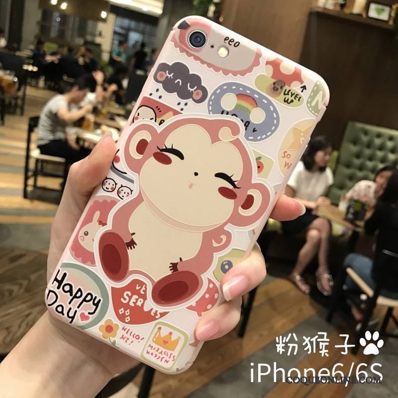 iPhone 6/6s Amoureux Tendance Incassable Super Mignon Blanc Singe Coque De Téléphone