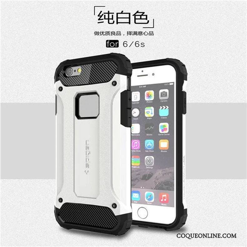 iPhone 6/6s Argent Protection Silicone Coque De Téléphone Trois Défenses Incassable Métal