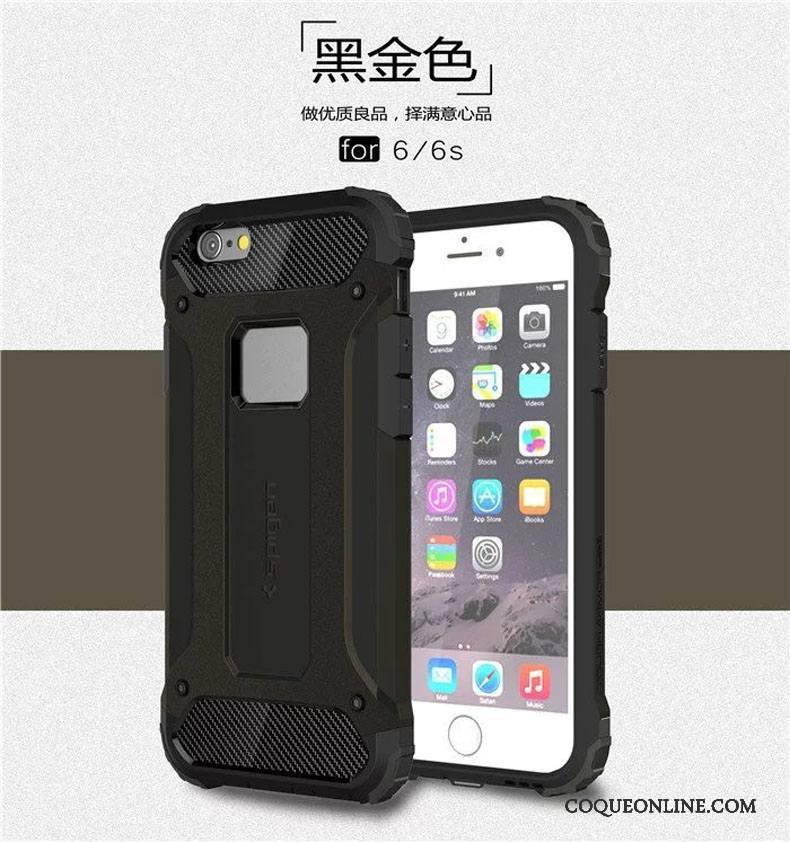 iPhone 6/6s Argent Protection Silicone Coque De Téléphone Trois Défenses Incassable Métal