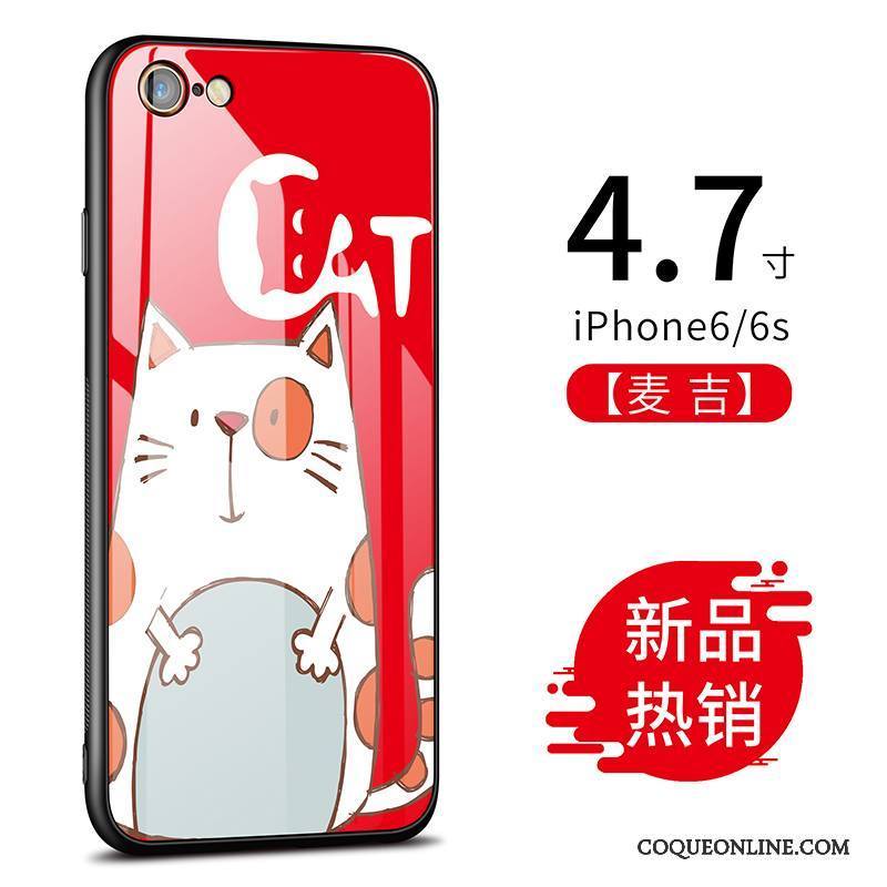 iPhone 6/6s Coque De Téléphone Difficile Verre Rouge Créatif Dessin Animé