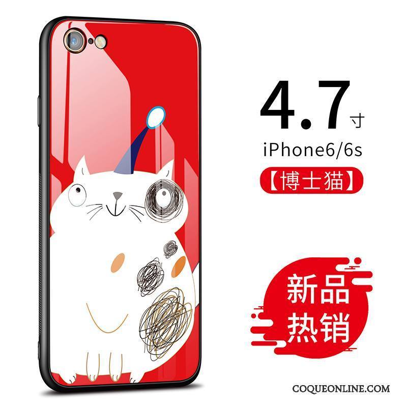 iPhone 6/6s Coque De Téléphone Difficile Verre Rouge Créatif Dessin Animé