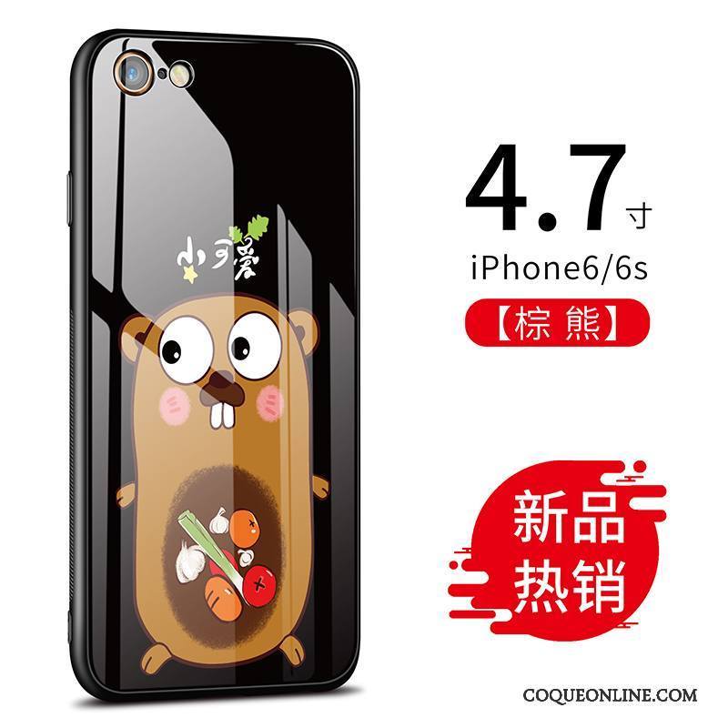 iPhone 6/6s Coque De Téléphone Difficile Verre Rouge Créatif Dessin Animé