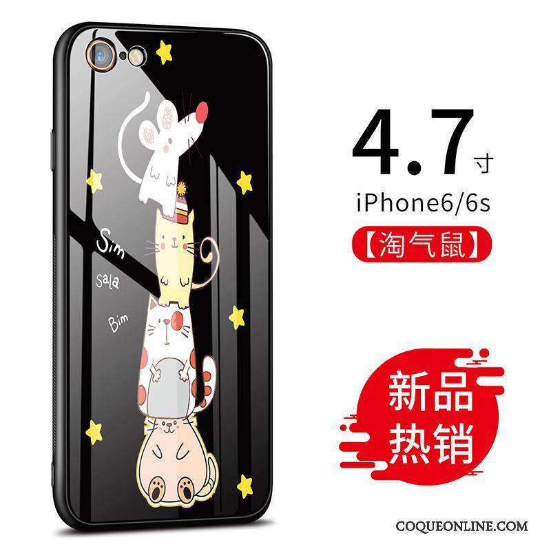 iPhone 6/6s Coque De Téléphone Difficile Verre Rouge Créatif Dessin Animé