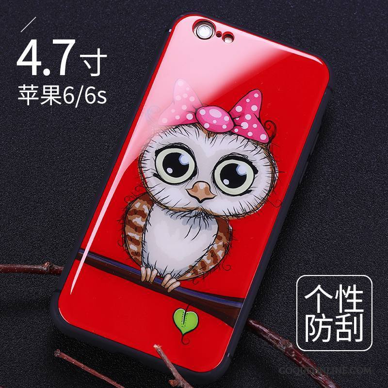 iPhone 6/6s Coque De Téléphone Difficile Verre Rouge Créatif Dessin Animé