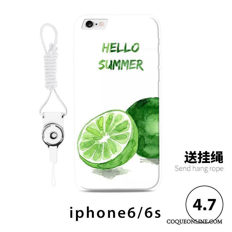 iPhone 6/6s Coque De Téléphone Délavé En Daim Fluide Doux Vert Citron Tout Compris Frais