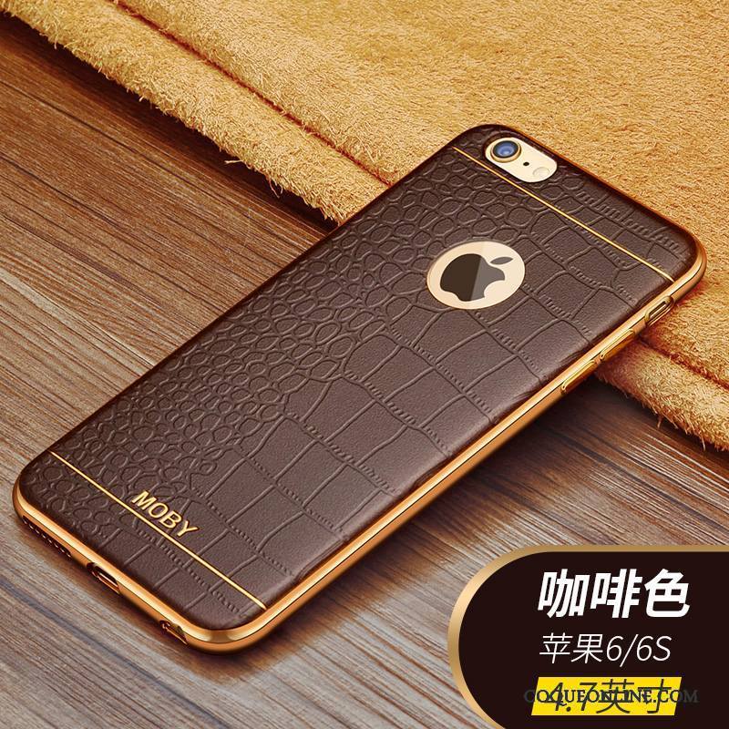 iPhone 6/6s Coque De Téléphone Fluide Doux Business Silicone Protection Étui Marron