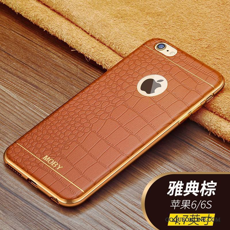 iPhone 6/6s Coque De Téléphone Fluide Doux Business Silicone Protection Étui Marron