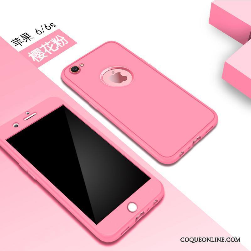 iPhone 6/6s Coque De Téléphone Incassable Tout Compris Silicone Fluide Doux Étui Rose